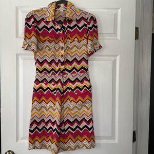 DIANE von FURSTENBERG - Short Sleeve Boho, Multi-Colored Dress - Size 8